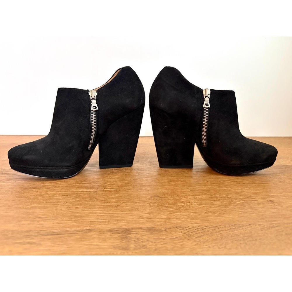Dries Van Noten Black Suede Platform Ankle Boots Side Zip 36 Size 6 Avant Garde - Picture 7 of 11